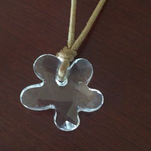 Swarovski choker leather necklace